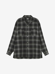 ロングスリーブウーリーチェックシャツ（ユニセックス）